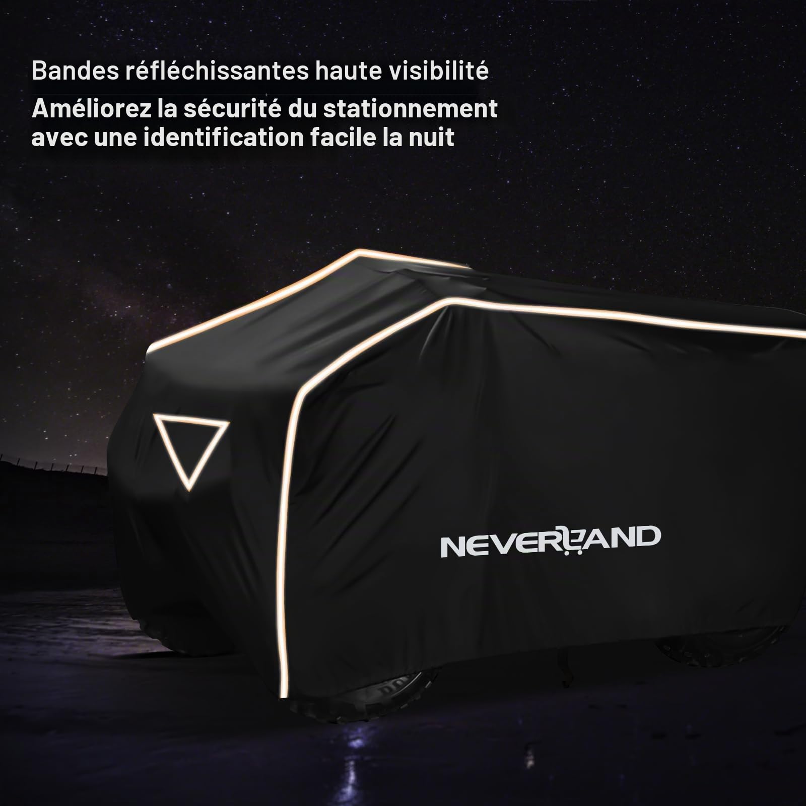 NEVERLAND Bache de Protection pour Quad, 210 x 120 x 115 cm 420D Tissu Oxford Imperméable Utilisable en Intérieur et en Extérieur Bache Quad Coupe-Vent, Anti-grêle, Anti-poussière XL
