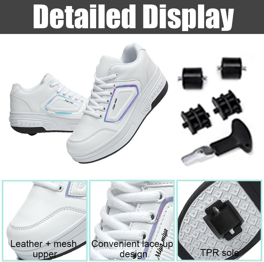 ids Buty Roller Sate dla dziewcząt chłopców, modne buty do deskorolki z kółkami unisex chowane buty do siedzenia dla dorosłych buty parour dziecięce tenisówki outdoorowe dla początkujących,
