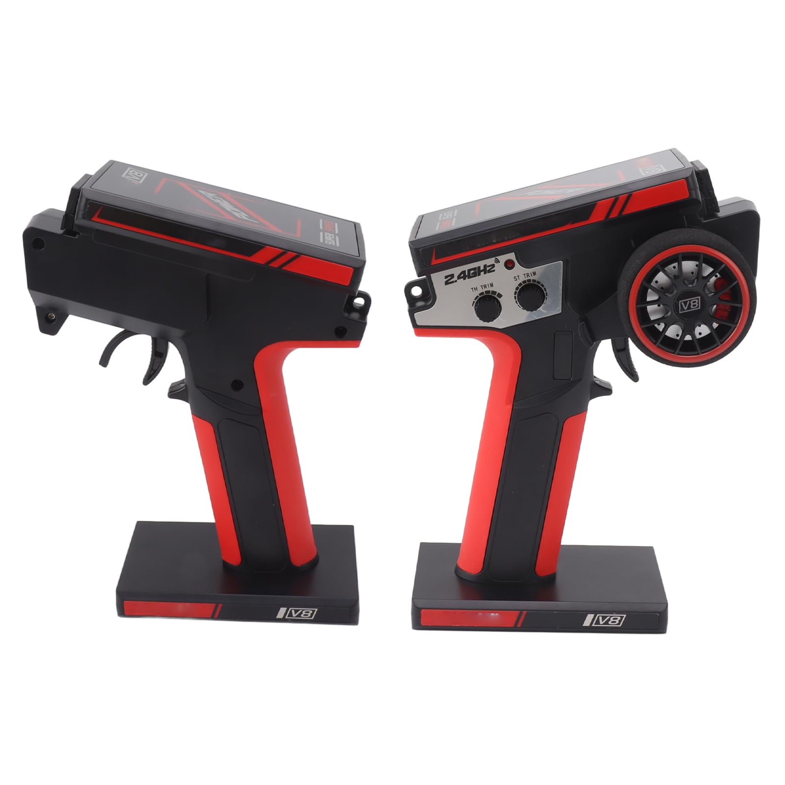 Chiyyak Transmisor Receptor RC para Coche Tanque Barco Negro Rojo Accesorio Duradero Reemplazo Dispositivo de Control Remoto