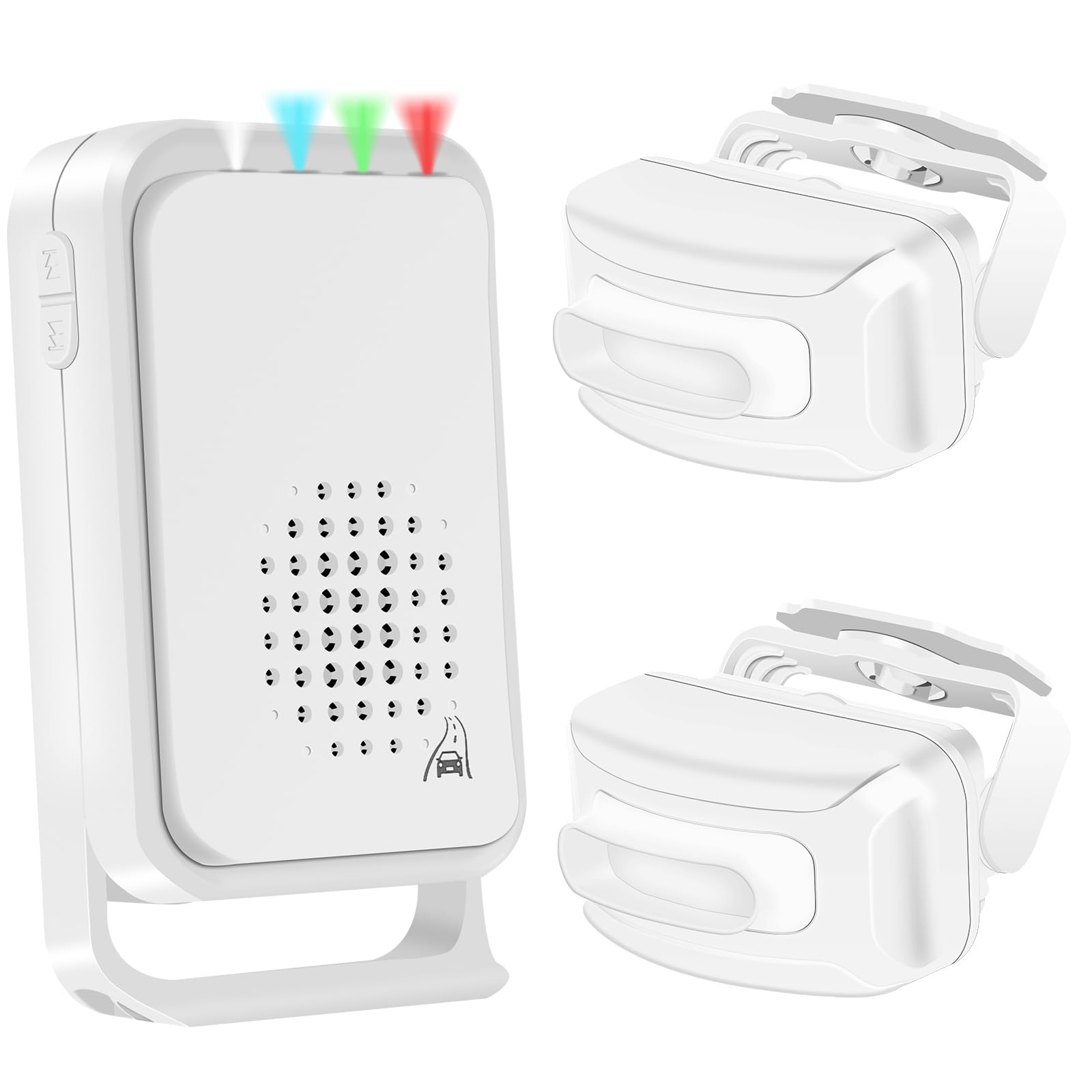NineLeaf Bewegungsmelder Mit Alarm, Bewegungsmelder Klingel, Tür Alarm,4 LED-Leuchten, IP64, 918 ft Übertragungsreichweite für Zuhause, Unternehmen, Lager, Büro,2 Sensoren & 1 Empfänger