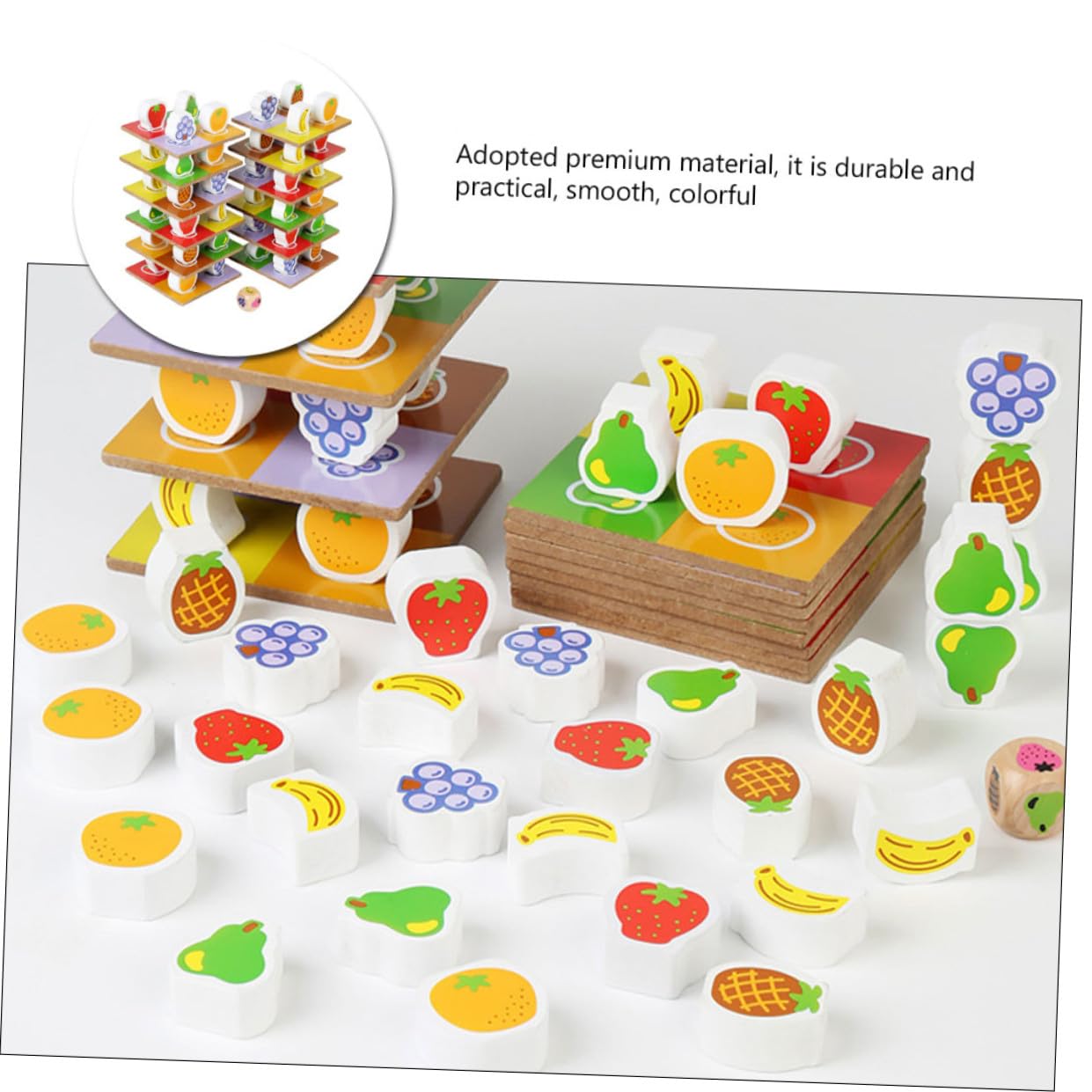 Jeu Éducatif en Bois à Empiler pour Garçon et Filles, Blocs D'équilibre Stimulants, Set de 1 pour Développement Cognitif et Imagination