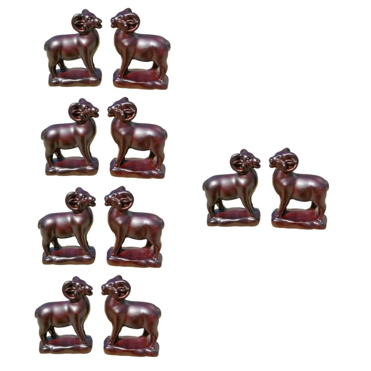 Statue de chèvre TOYANDONA décoration intérieur bureau figurines en bois 10 pièces