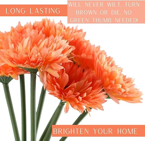 Miniatura 2 de Factory Direct Craft Flores artificiales de aster de durazno  (3 piezas) las flores de seda se pueden colocar en un recipiente para un arreglo