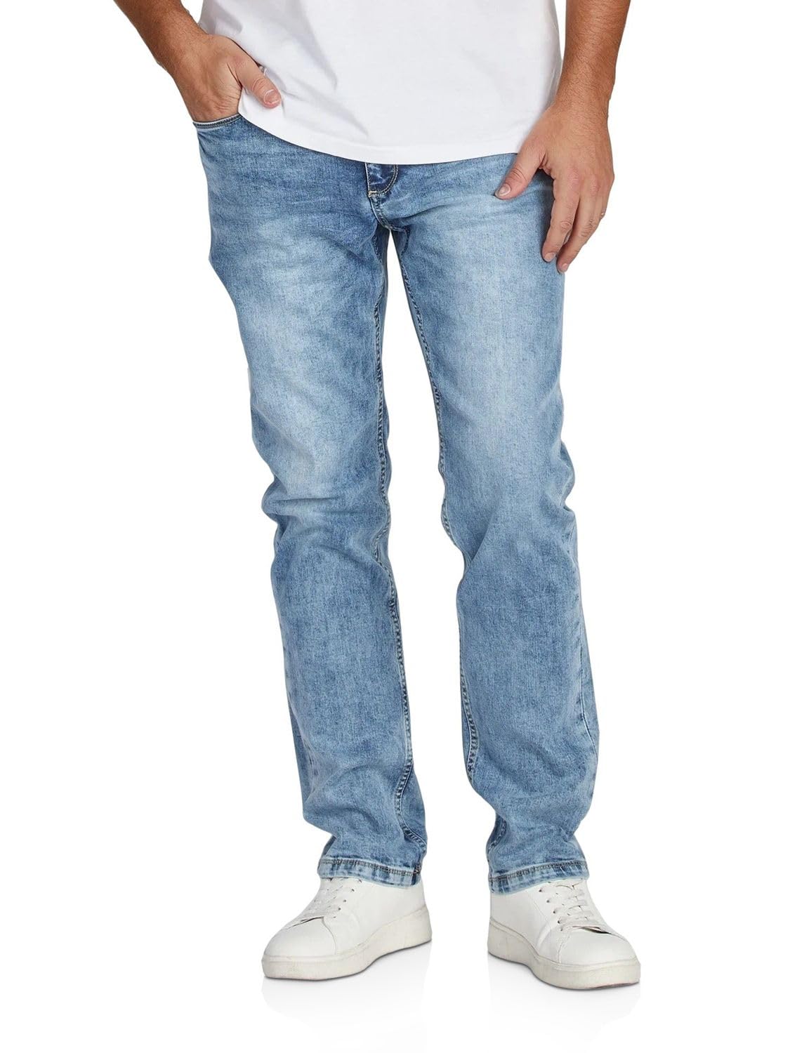 DENIMFY Jeans Herren Stretch Straight Fit DFMiro Jeanshose Baumwolle Denim Blau Schwarz Grau 30 31 32 33 34 36 38 40