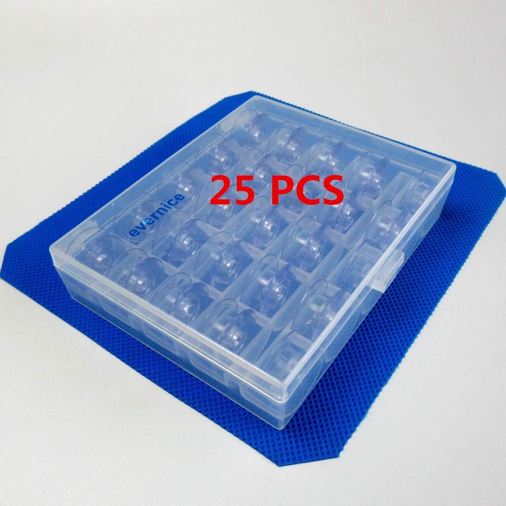 25 Clear Concave Bobbins W/Box for Viking 1,1+,Husqvarna Viking 1100#4120975-45