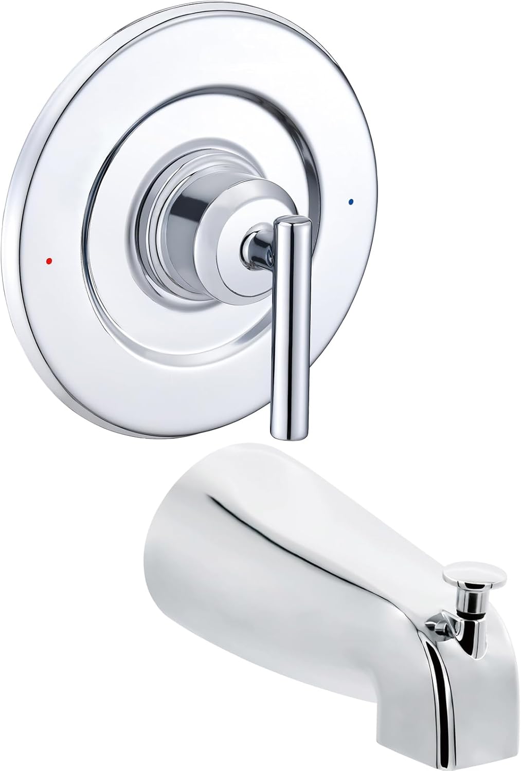 Tearel Tub Spout and Shower Trim Kit Replacement for Moen Posi Temp System, Combo Set for Slip Fit Tub Faucet and Shower Faucet, Valve not included, Chrome