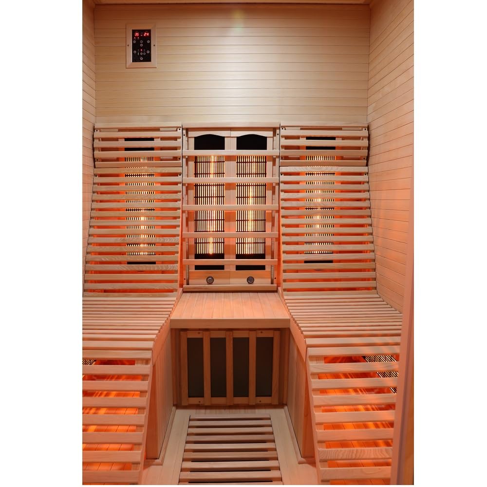 Bagno Italia Sauna 150x150 cm con piastre infrarossi full spectrum due posti bluetooth luci led
