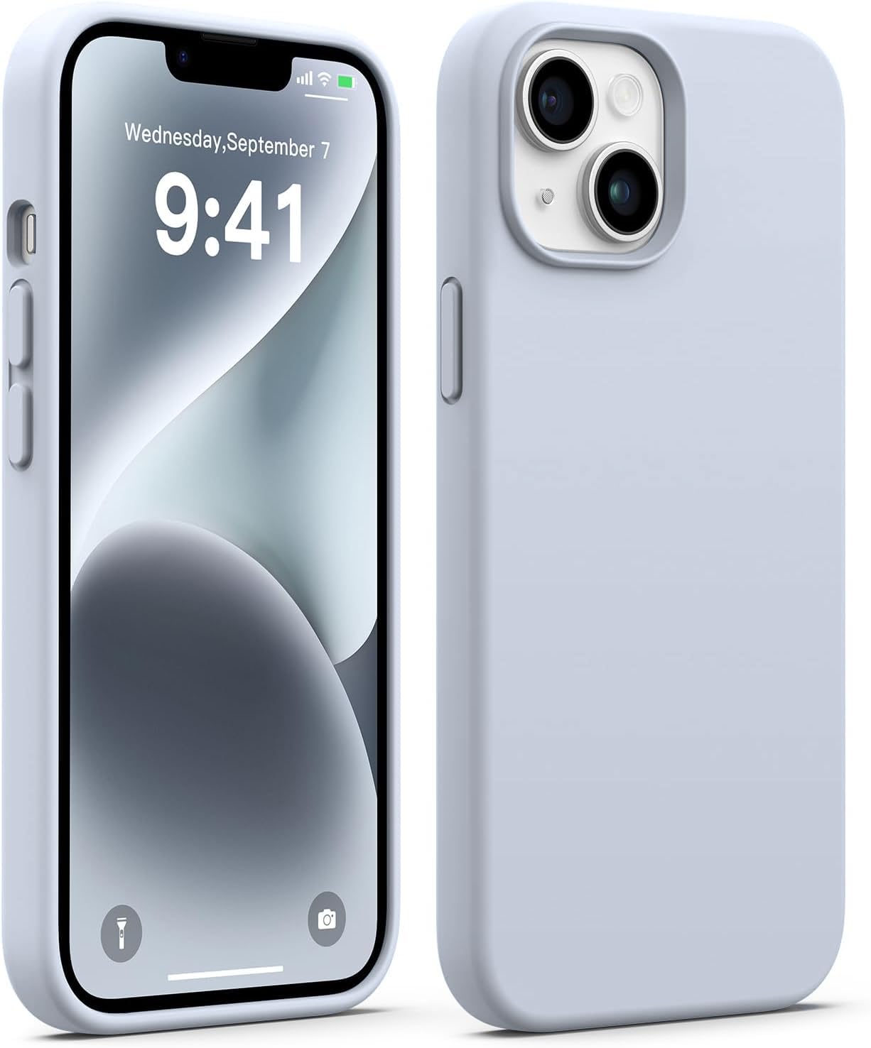 DIZORO® Silicone Back Case for iPhone 14, Soft-Touch Phone Microfiber Silicone Back Cover for iPhone 14-seagrey