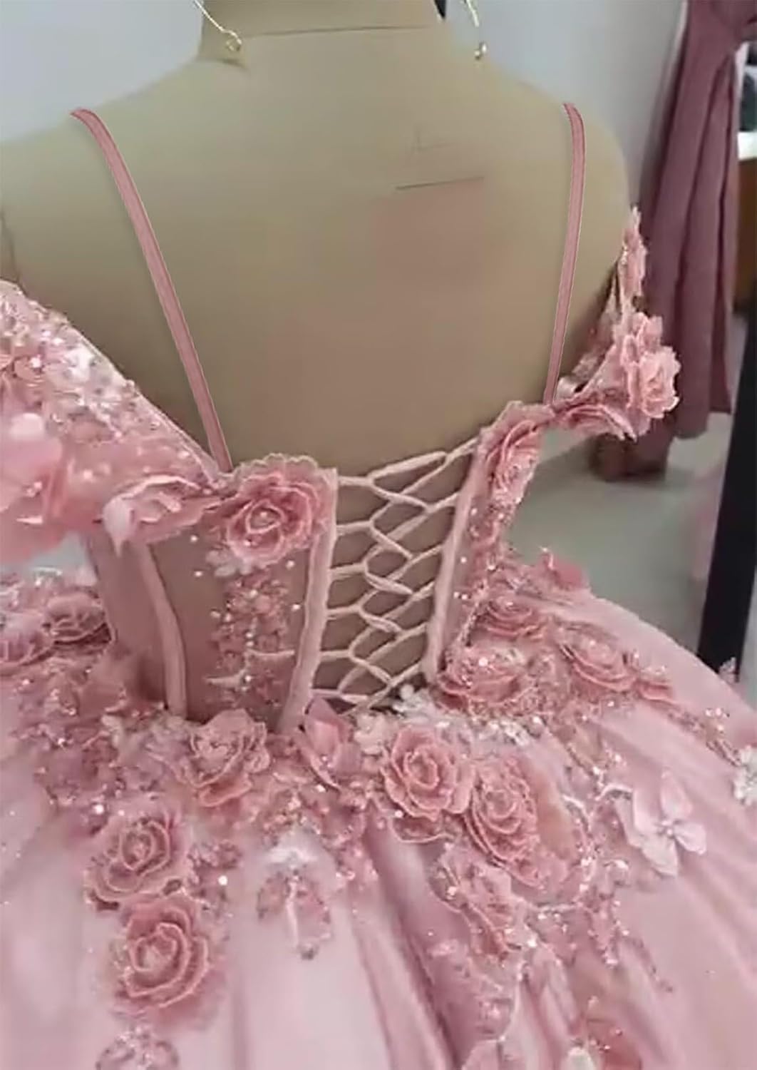 Tulle Homecoming Dresses for Teens Lace 3D Floral Short Prom Dress Spaghetti Strap Quinceanera DAMA Dress