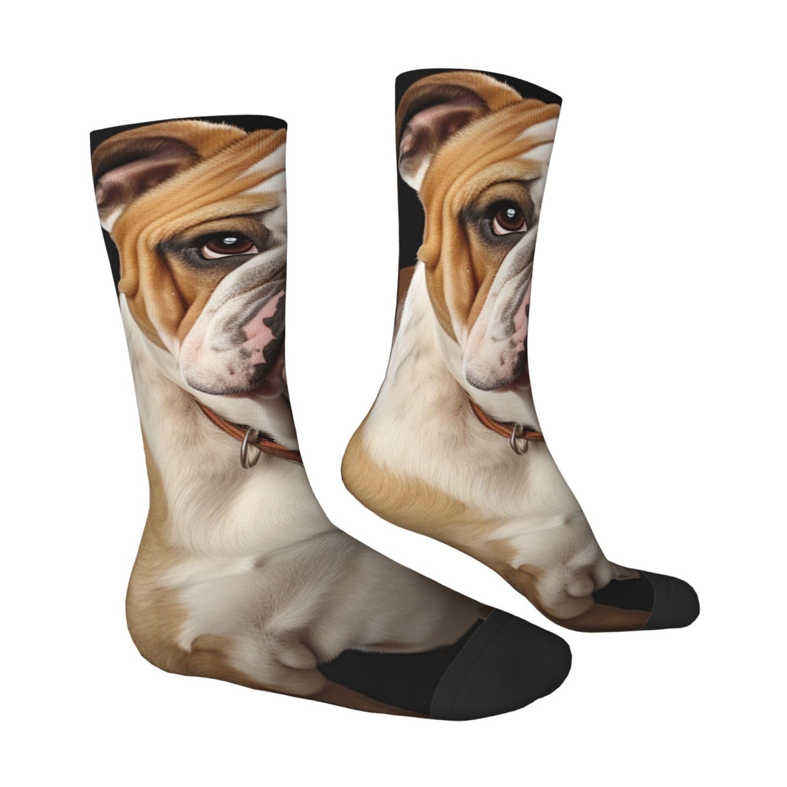 LZQPOEAS English-Bulldog Athletic Socks Unisex Cushioned Crew Socks Hiking Running Calf Sock Soft Above Ankle Sock