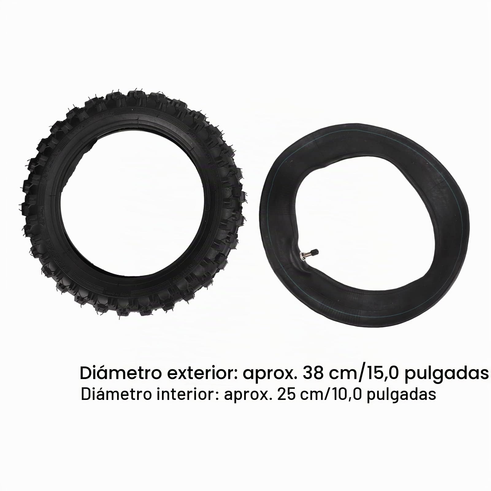 Reemplazo De Llanta Y Cámara De 2.50 A 10 Pulgadas, Caucho Juego De Neumáticos Y Tubos Interiores 10 Pulgadas Ruedas Patinete con válvula recta para motocross CRF50