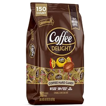 Colombina Coffee Delight Hard Candy, Coffee-Flavored Candy, 150 Count, Bag Pack of 1