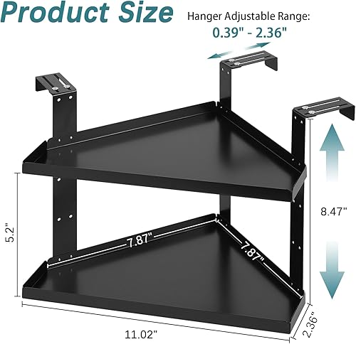 Miniatura 2 de Estante de cubículo de oficina, organizador de almacenamiento de cubículos, accesorios de cubículo, estante de esquina de cubículo ajustable en