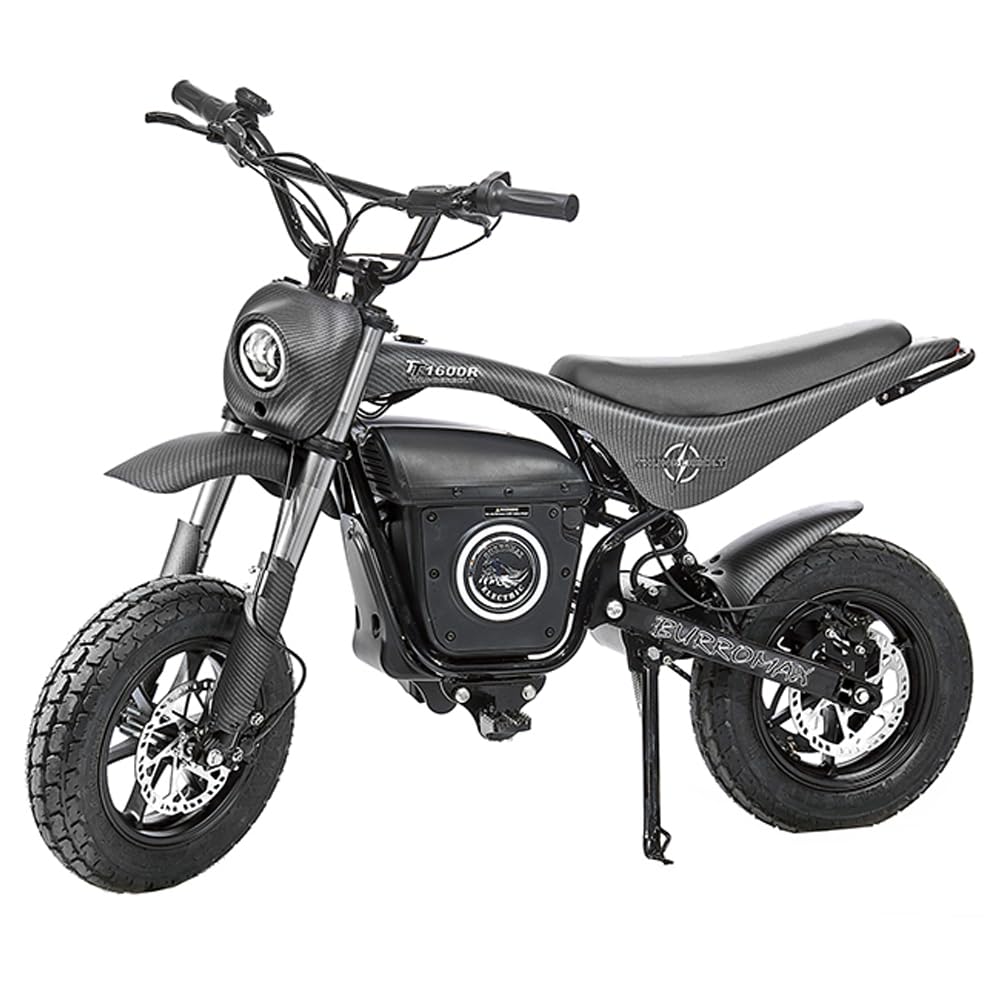 Burromax TT1600R, 1600w 52v Lithium Ion, 4 Speeds, 32 Mph, Up to 350lb Rider, Electric Mini Bike