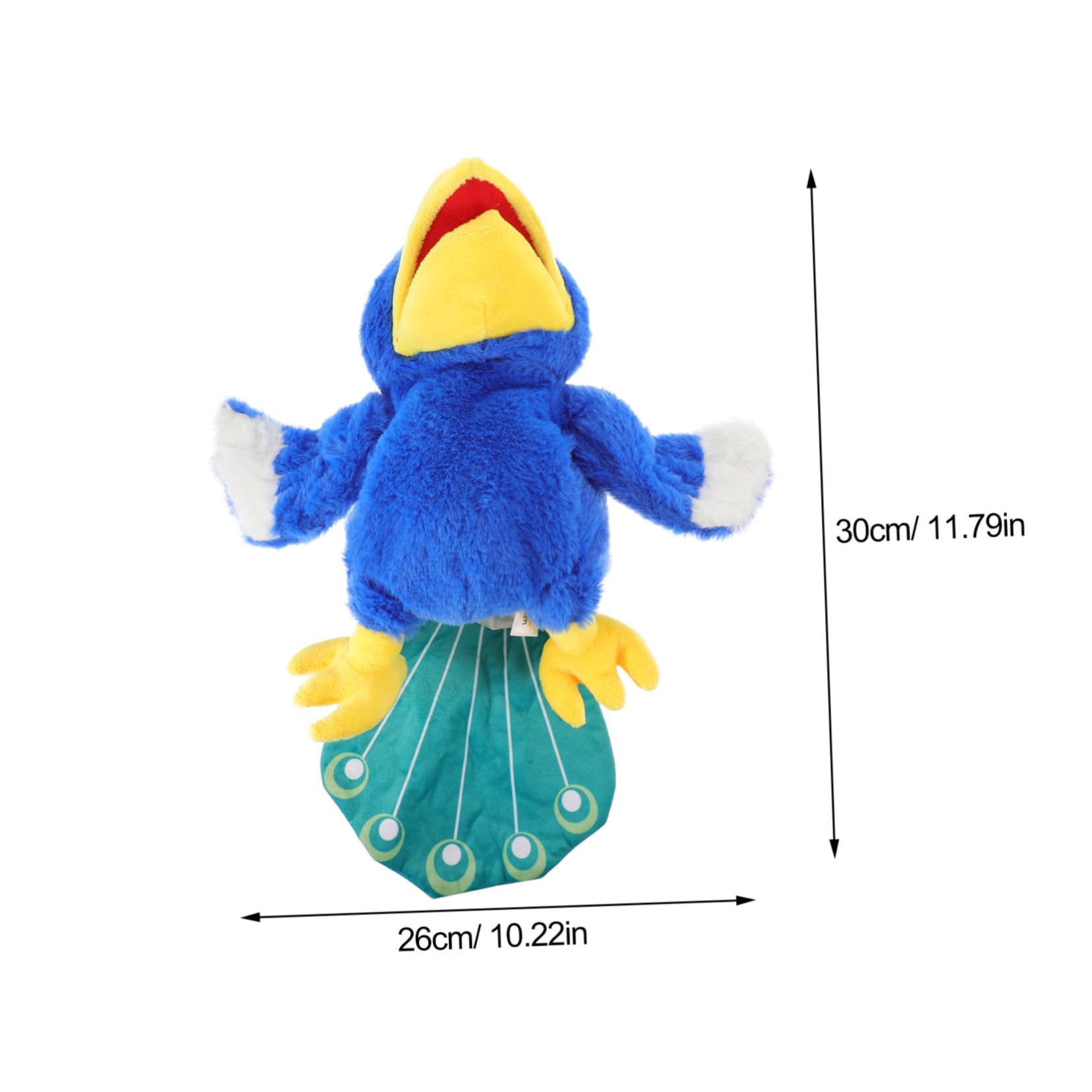 Vaguelly Pavo Real Lavable Marioneta de Mano de Peluche Interactiva de Felpa Suave y Algodón PP Contar Historias para Niños y Adultos