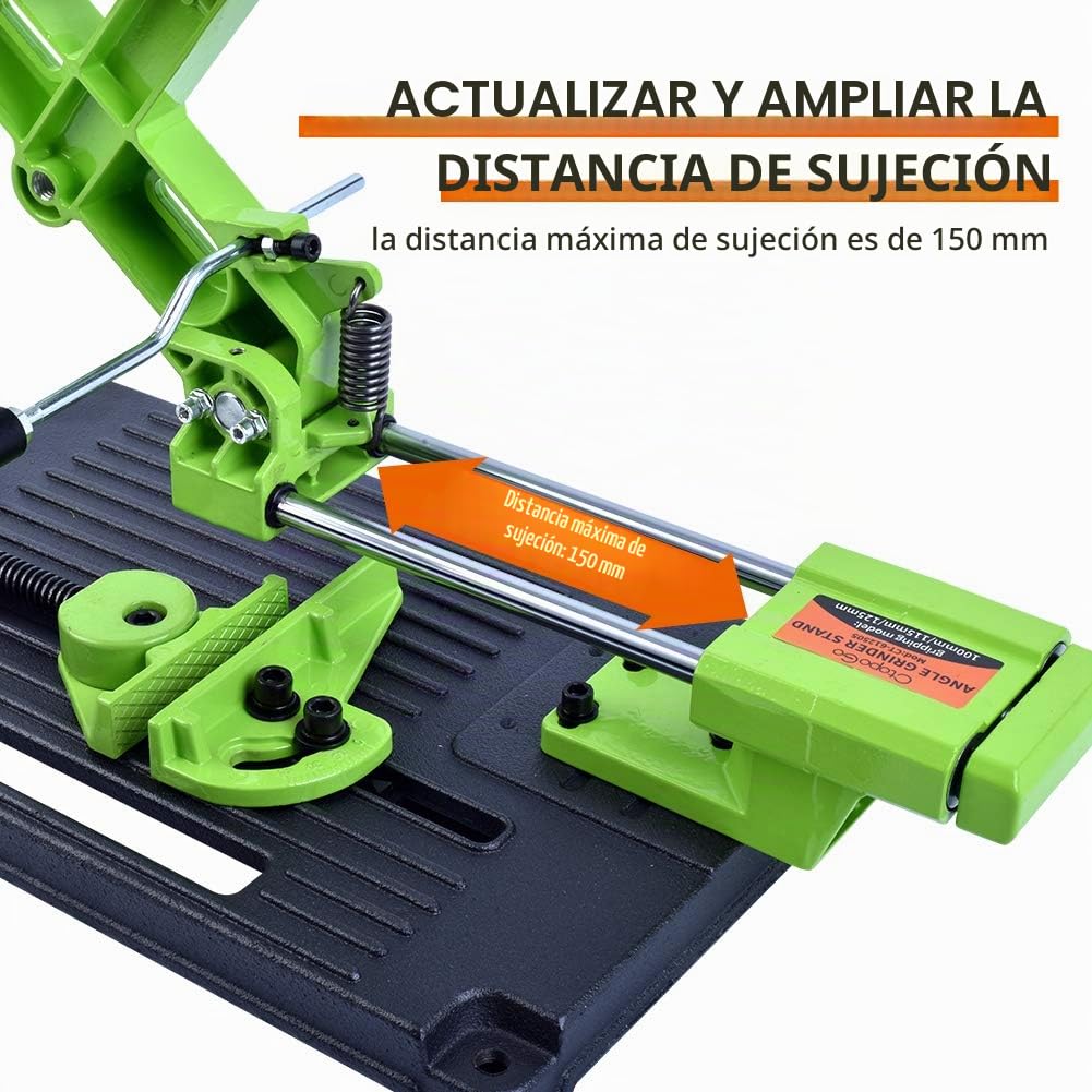 Soporte Fijo para Amoladora Angular con Base de Hierro Fundido Mejorada - Multifuncional para Escritorio - Compatible con 100/115/125 mm