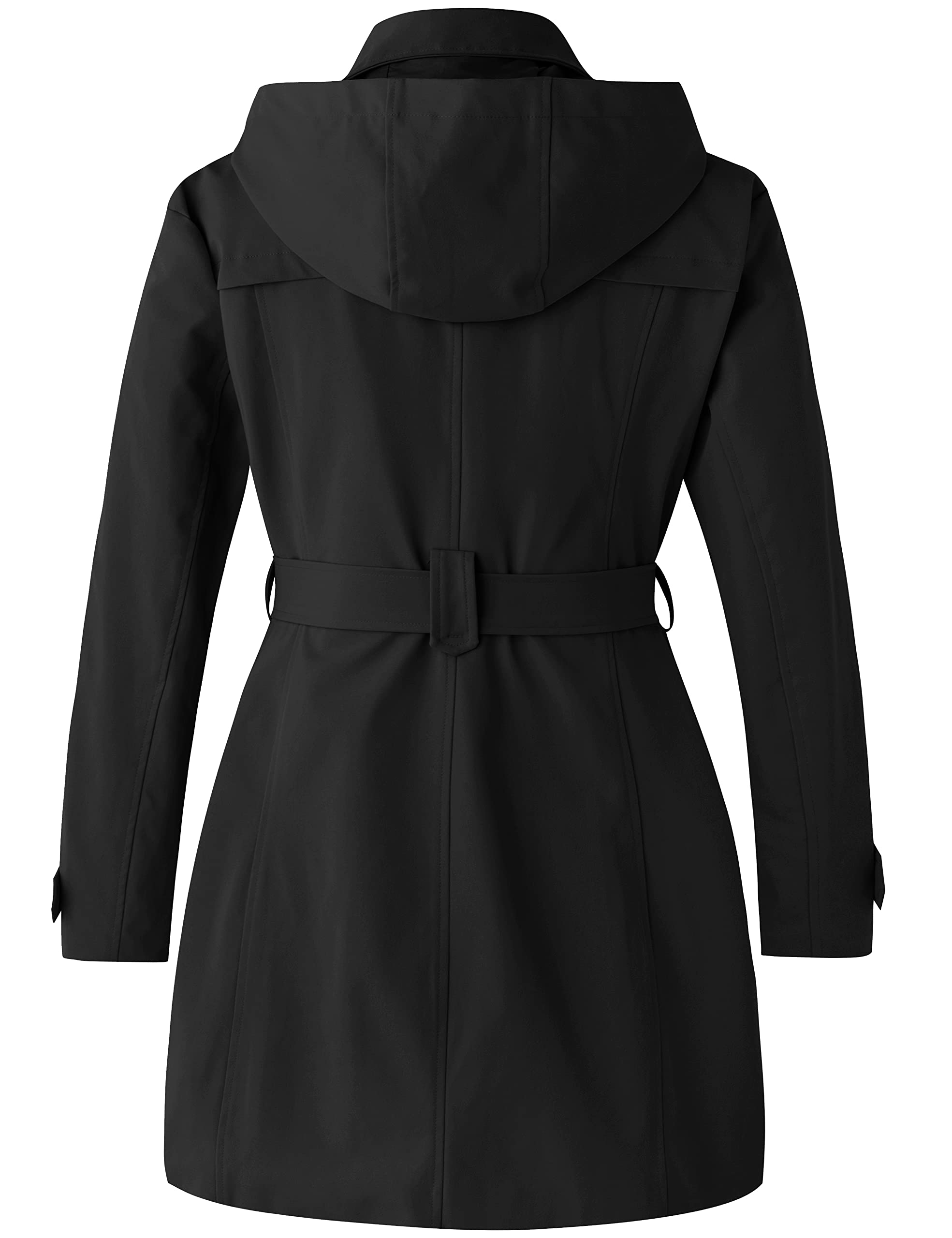 Wantdo Übergröße Damen Trenchcoat Wasserdicht Elegant Kapuzemäntel