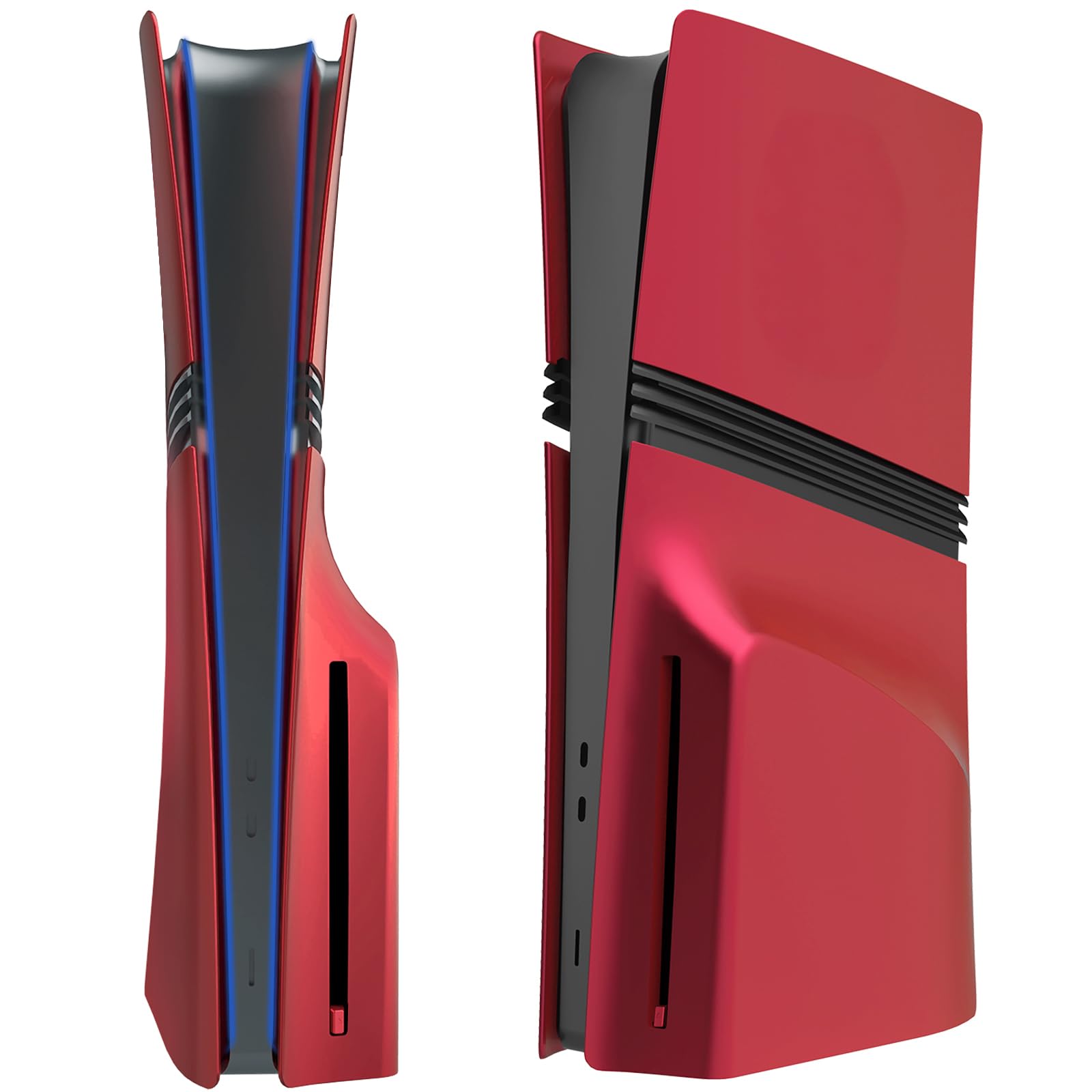 Faceplate for PS5 Pro Drive Edition, PS5 Pro Cover Face Plates ABS Hard Shockproof Anti-Scratch Dustproof Protective Skin Shell Accessories for PlayStation 5 Pro Console CD-ROM Version -Red