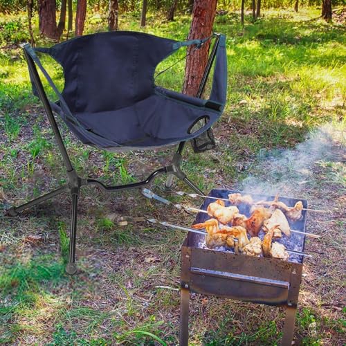 Chaise de camping oscillante avec dossier ergonomique stable - 4