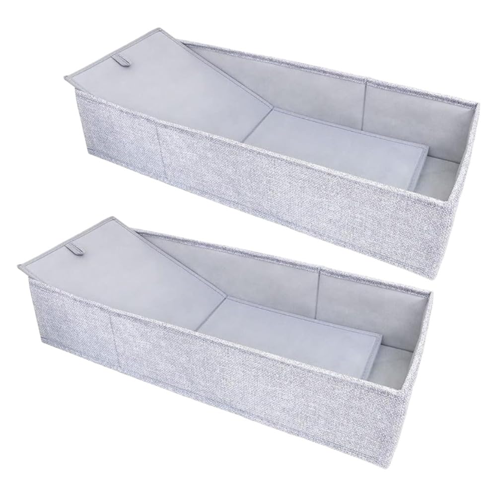 Organizador de cajones, 2 unidades, cajas de almacenamiento, organizador, cajas de tela, sistema de organización, cajas de almacenamiento plegables abiertas para dormitorio, ropa, ropa interior