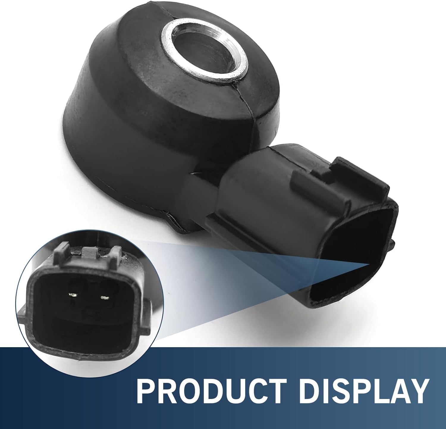 Downhill Automotive Knock Sensor, 2 Pin Knock Detonation Sensor Switch, Part with Numbers Replacement OE 22060-7B000, Compatible with 99-04 Nissan Frontier Quest Xterra Mercury Villager 3.3L (Black)