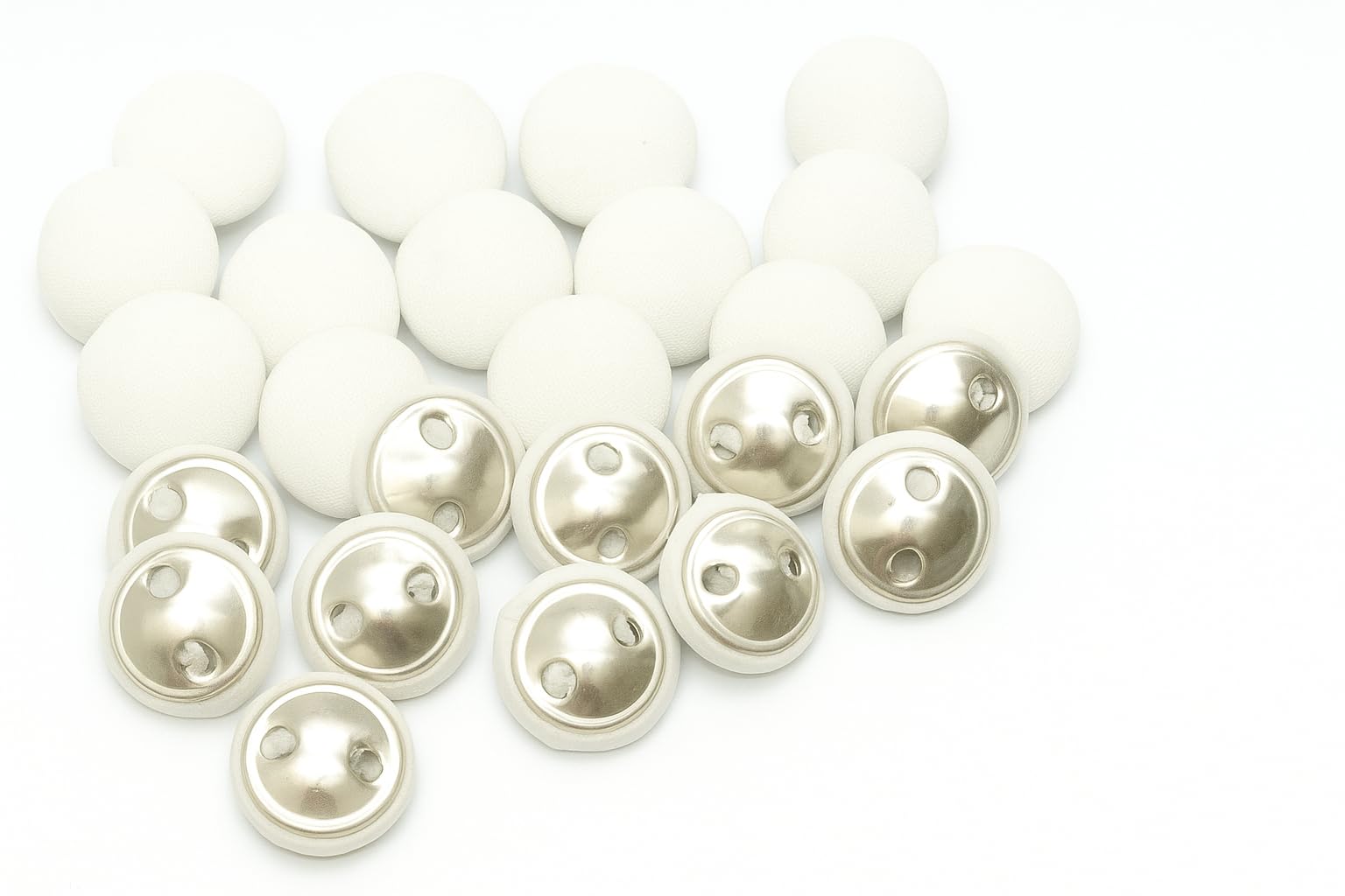 White Fabric Button for Kurta Size 22L Pack of 12 Button-image-34