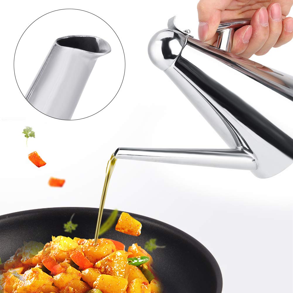 Dispenser per olio d'oliva, in acciaio inox, da 500 ml, versatile per conservare olio, aceto e salse, accessorio essenziale da cucina per cucinare a casa e chef gourmet