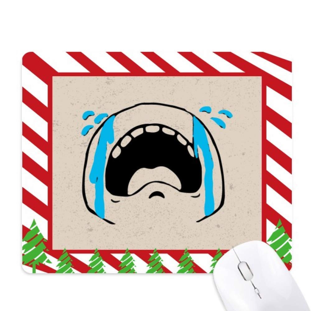 Tapis de souris canne de Noël imprimé smiley noir original - 6