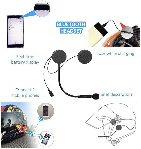 Motorcycle Bluetooth Helmet, Full Face Motorbike Helmets with Gloves Mask, Dual Anti-fog Visors Helmet ECE Approved, Built-in Mp3 FM Radio Integrated for Adult 55-64CM