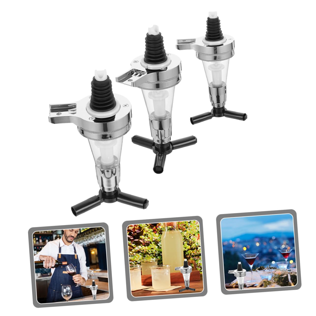 3 Piezas Dispensador de Licor Pared Bomba Dosificadora para Botellas Dispensador Bebidas Frío para Bar Vino y Agua Diseño Seguro y Duradero