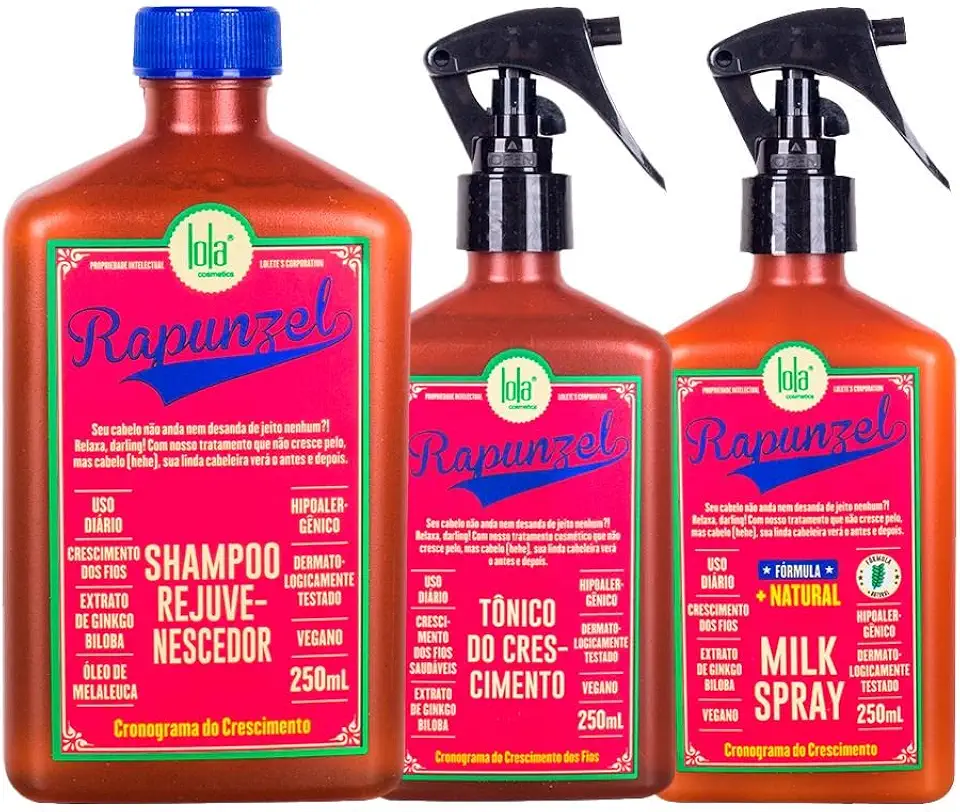 KIT LOLA CSM RAPUNZEL SH 250ML+LEAVE-IN 250ML+TÔNICO 250ML
