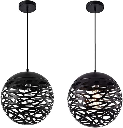 Miniatura 8 de Adjustable Height Chandelier Light Fixture - Elegant Black Iron & Glass Design for Living Room, Kitchen Island, Cafe, and Bar(30cm)