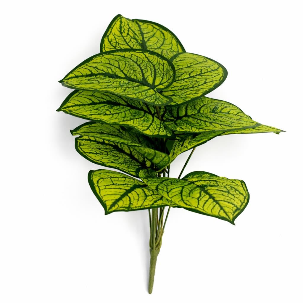 Artificial Dieffenbachia Caladium Style Stem Plant Large Faux Green Foliage Arrangement