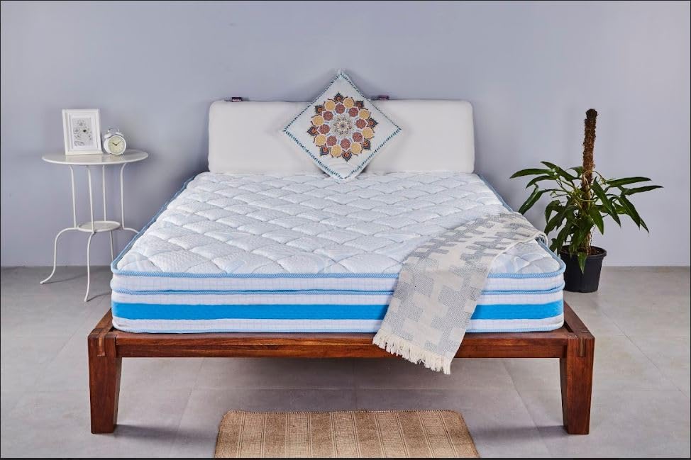 Restolex Silver Breeze 6"-Supportive Spring Pocket Mattress-Sky blue-84 x 48 X 6