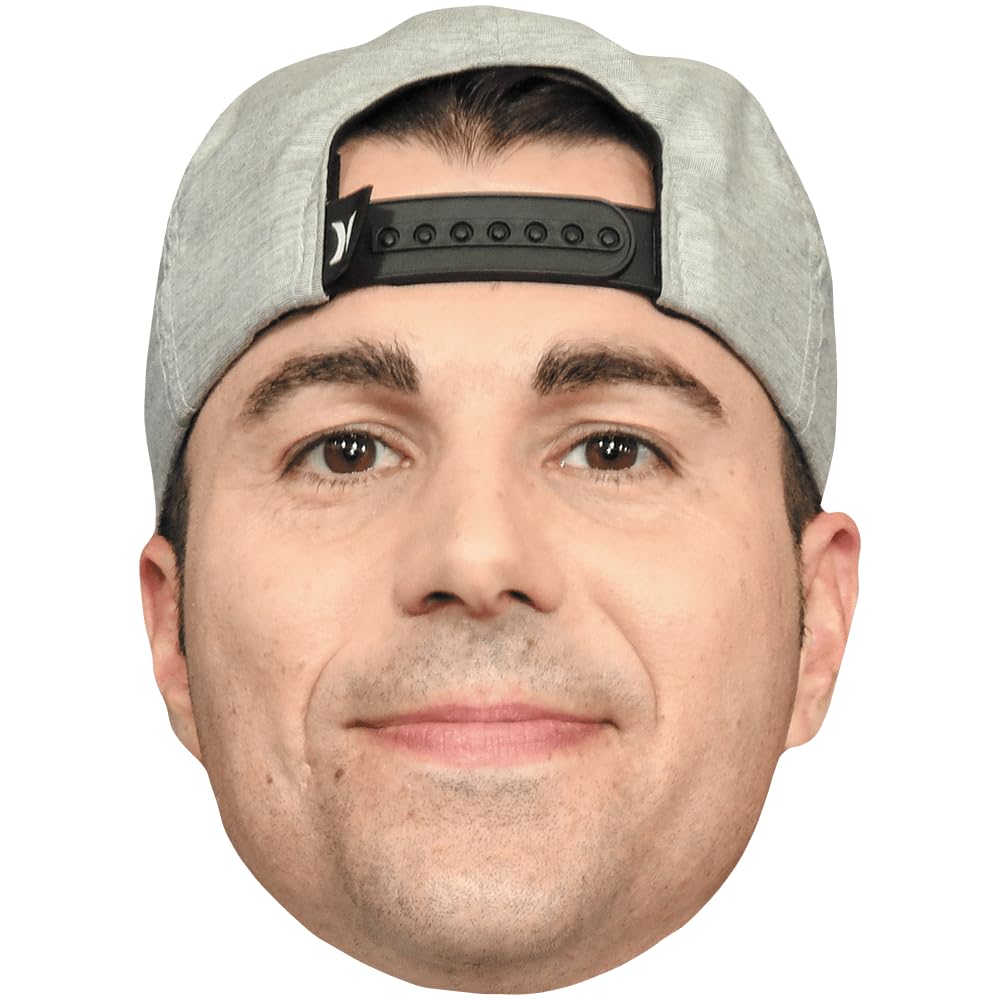 Mark Rober (Cap) Celebrity Mask, Flat Card Face, Fancy Dress Mask