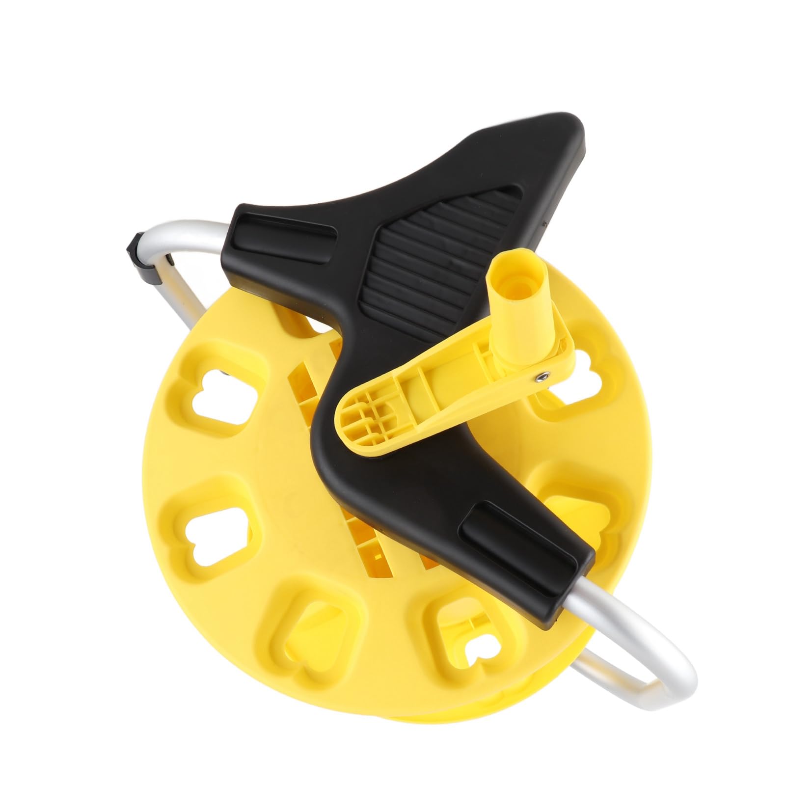 Carrello Avvolgitubo Design Durevole per un Facile Stoccaggio del Tubo nel Cortile del Giardino Capacità del Tubo Dell'acqua di 30 M Alluminio Giallo