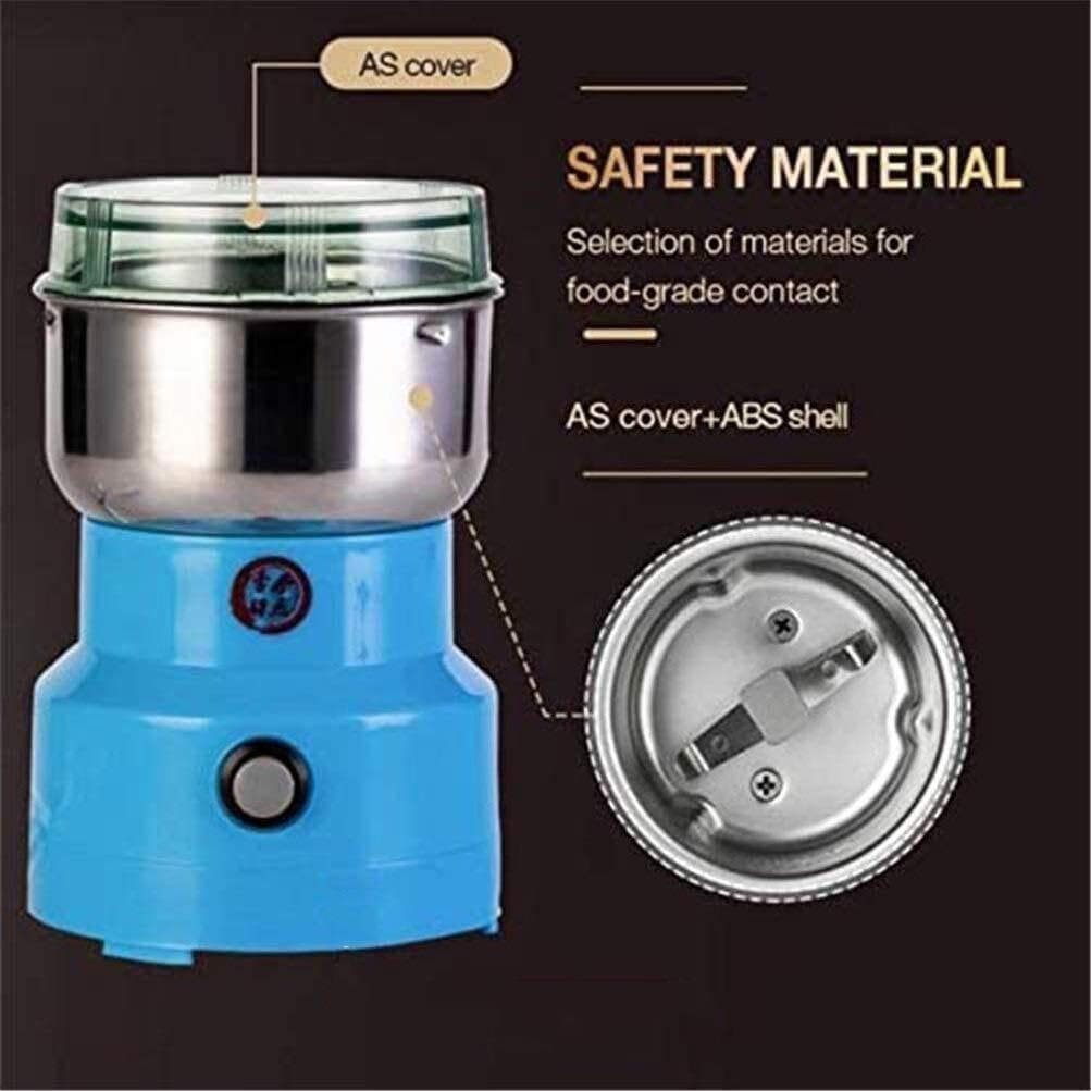 Electric Smash Machine, Low Noise Coffee Grinder, Multifunctional Grinder for Herbs, Spices, Nuts, Grains, and Coffee Beans, 7.6"x4", Blue