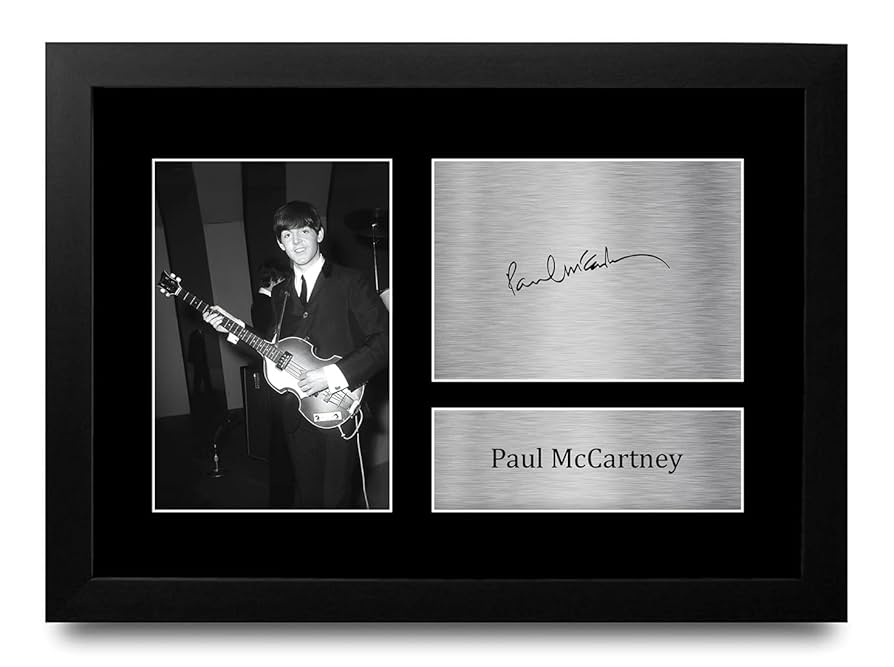 paul mccartney サイン入りアートフレーム (RARE!!送料込） Amazon.co.jp: HWC Trading FR A4 ポール・マッカートニー ザ