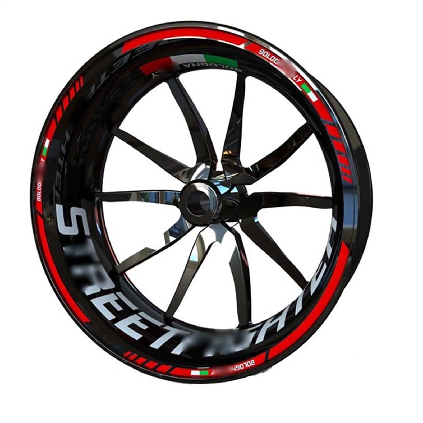 YESKIT Modifizierte dekorative Aufkleber Motorrad Felgenaufkleber Rad Aufkleber Logo Für Ducati Streetfighter V4s V4 848 1098 Standard Plus Design (Color : 2)