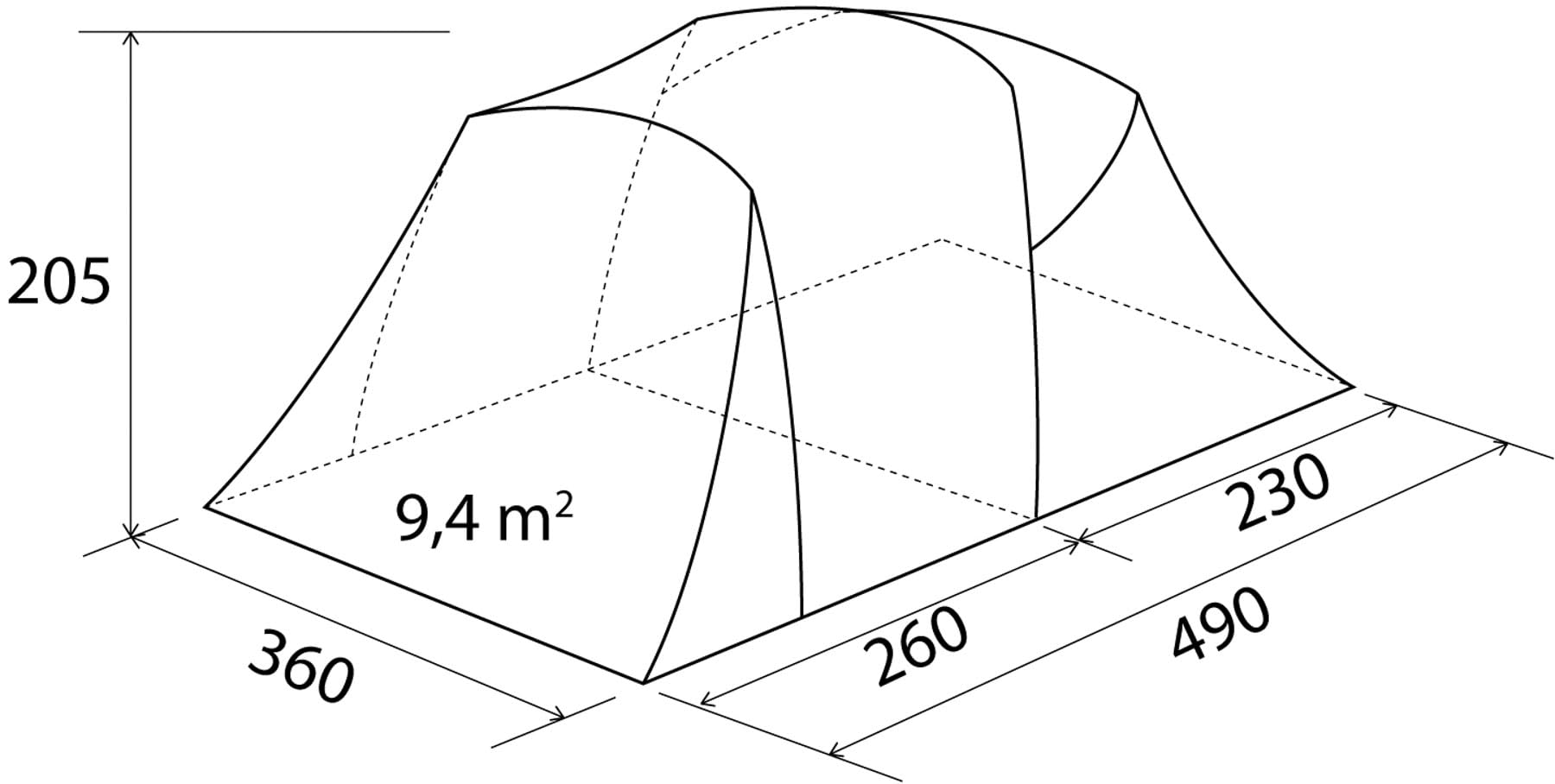 Brunner 0102999N Namiot, Szary/Niebieski, 340 x 220 x 195 cm; 18 kg