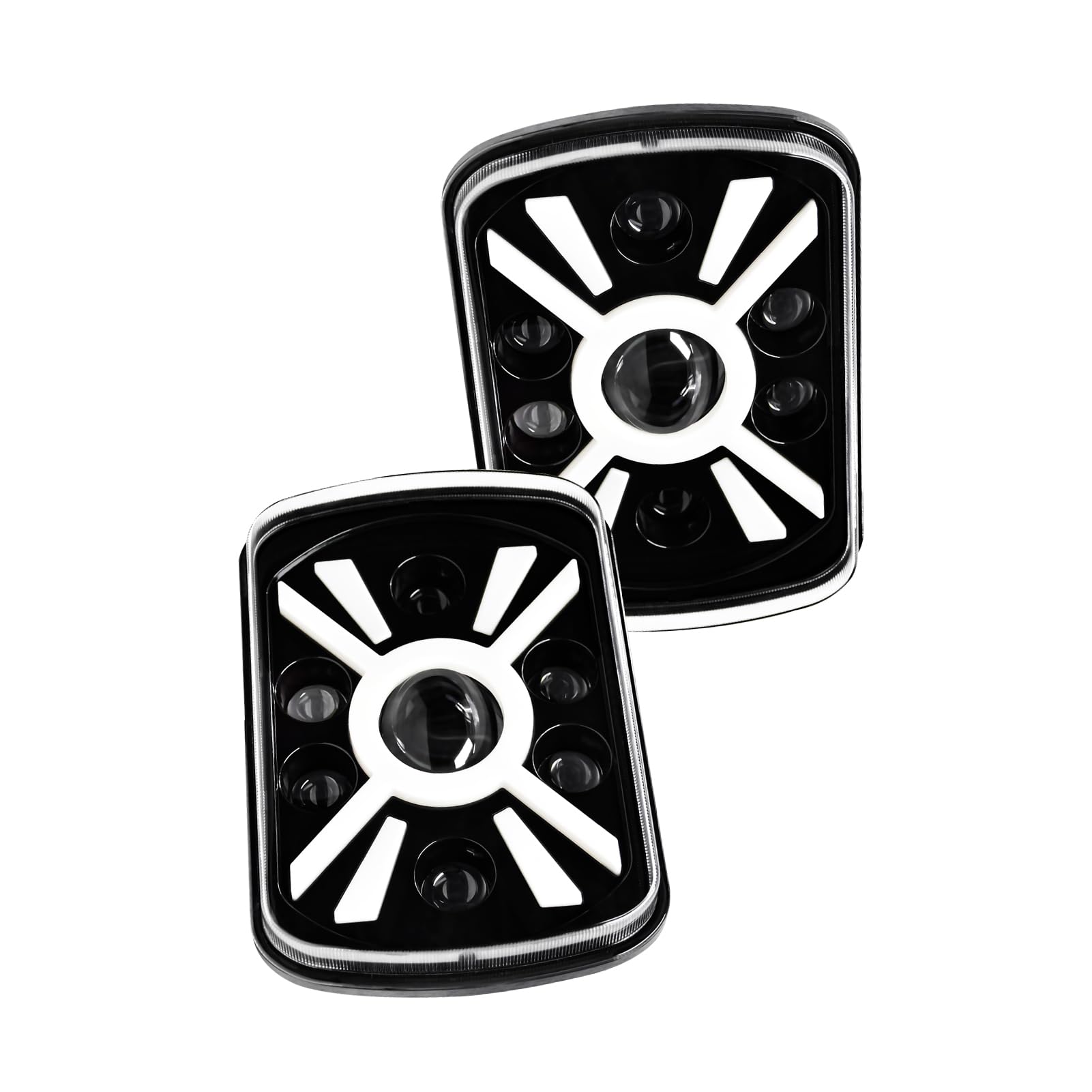 Keenso 7-calowe Reflektory LED, 2 szt. 5x7 7x6 Prostokątny Reflektor z Wysokim światłem Mijania DRL Kierunkowskaz, dla Cherokee XJ YJ