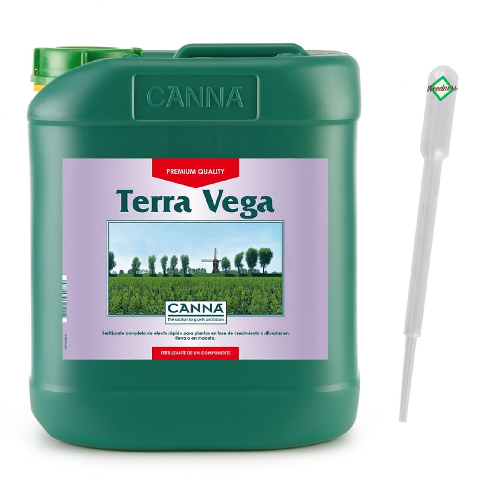 Weedness Canna Terra Vega 5 Liter - Wachstumsphase Grow Anbau Indoor Wuchs Dünger Bio Tomaten Gurken Flüssigdünger Organischer Wachstum