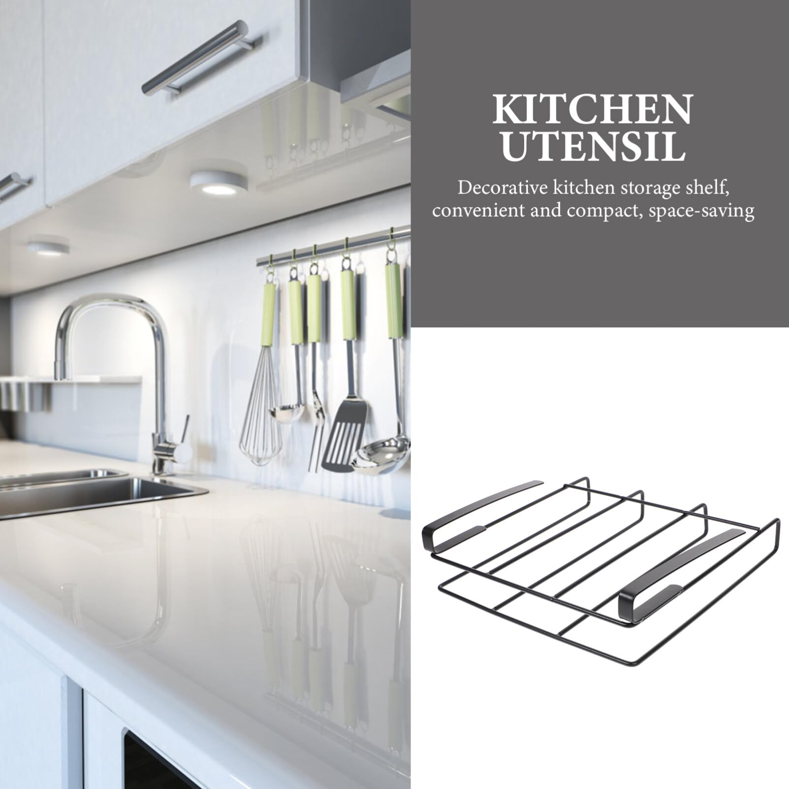 Healvian Support Suspendu pour Découper Organisateur Multifonctionnel de Rangement Sous Armoire Rack Pratique pour Ustensiles de Cuisine