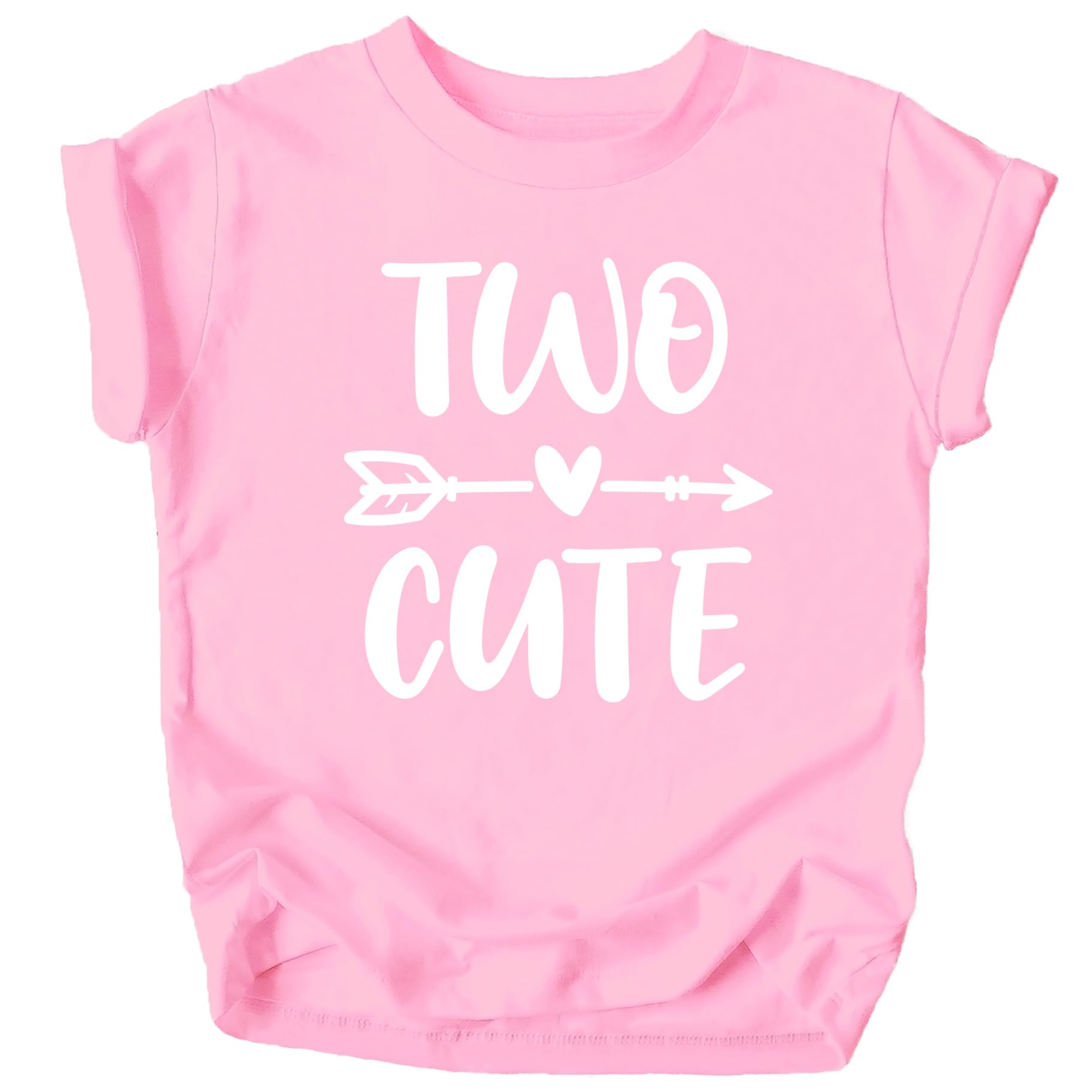 Two Cute Arrow 2nd Birthday Shirt for Toddler Girls Second Birthday Outfit White on Pink Shirt 2T