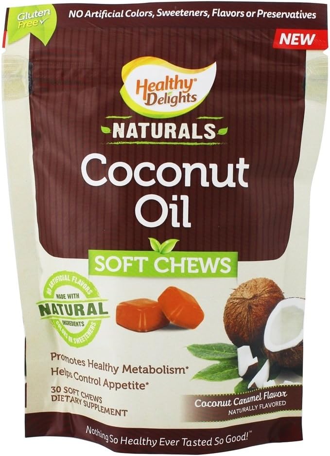 Coconut Oil Soft Chews 500 MG Coconut Caramel (30 Soft Chews)