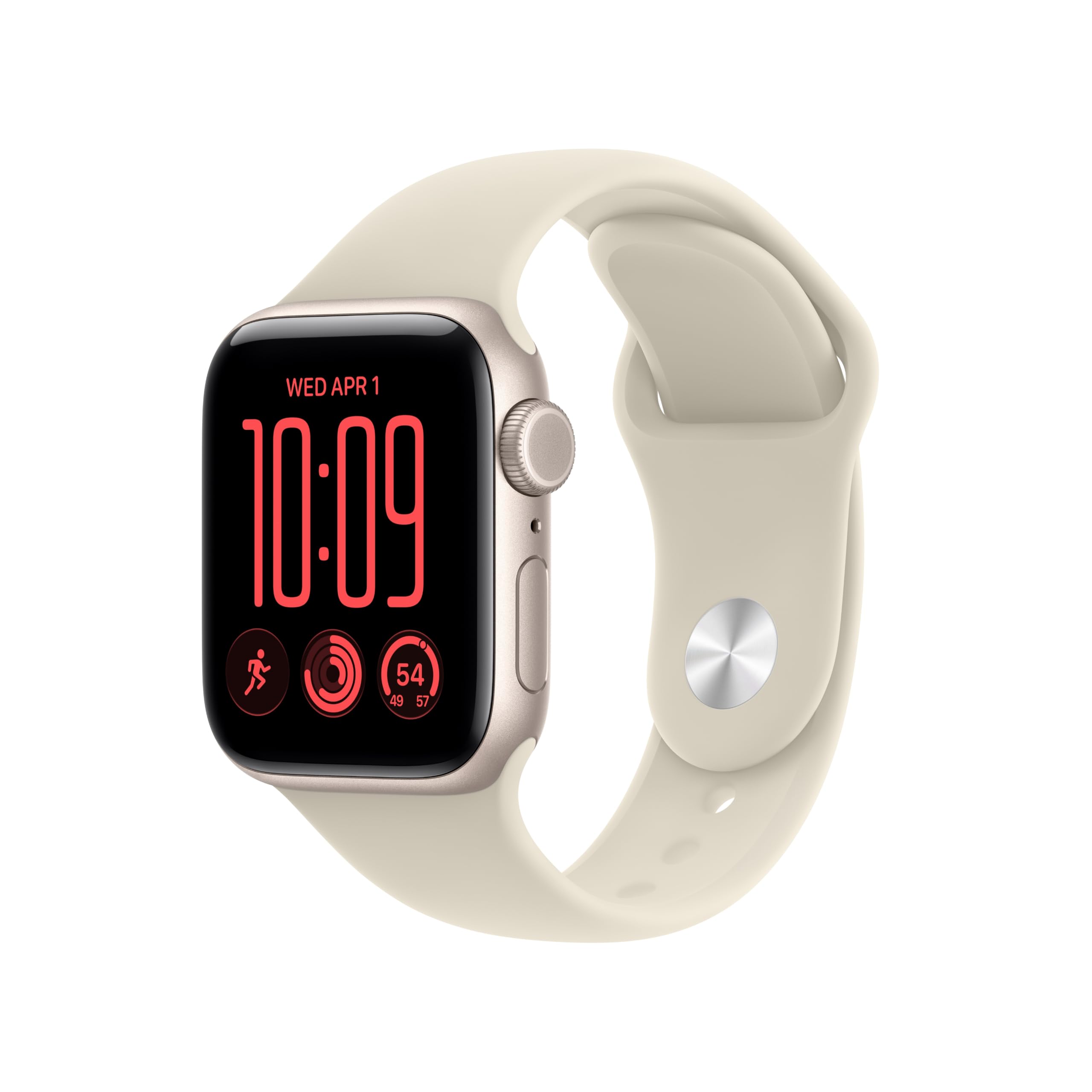 Apple Watch SE 3 GPS + Cellular 40mm Smartwatch | Starlight Aluminum Case, Sand Sport Band - S/M. Fitness + Sleep + Cycle Tracking, Heart Rate, Vitals, Safety