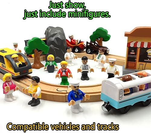 Miniatura 5 de Toy People Figures for Kids Action Figures Playsets for Trains Cars Various Professions for Play House Wooden Train Track (14pcs Figures)