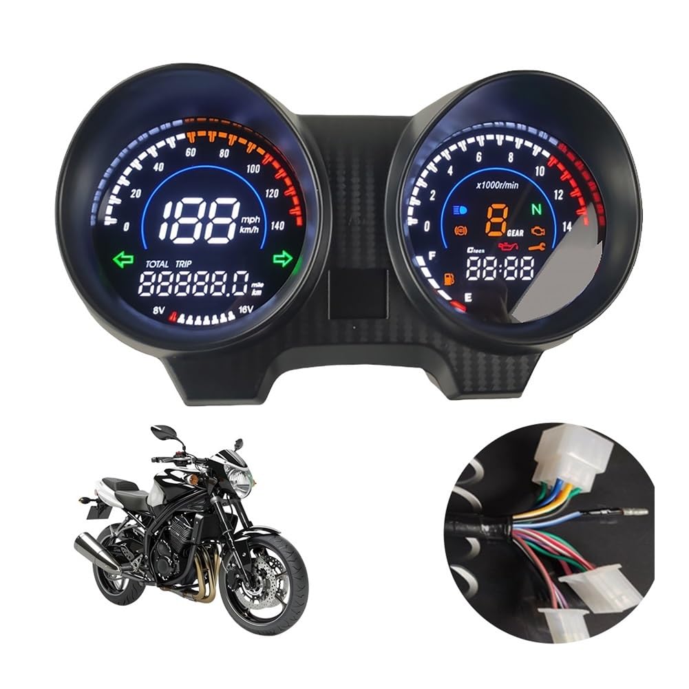 Contagiri contachilometri Cruscotto Digitale A LED Per Motocicletta Contagiri Per Moto Indicatore Del Carburante Tachimetro MPH/KMH Per TITAN 150 Per CG150 Fan150