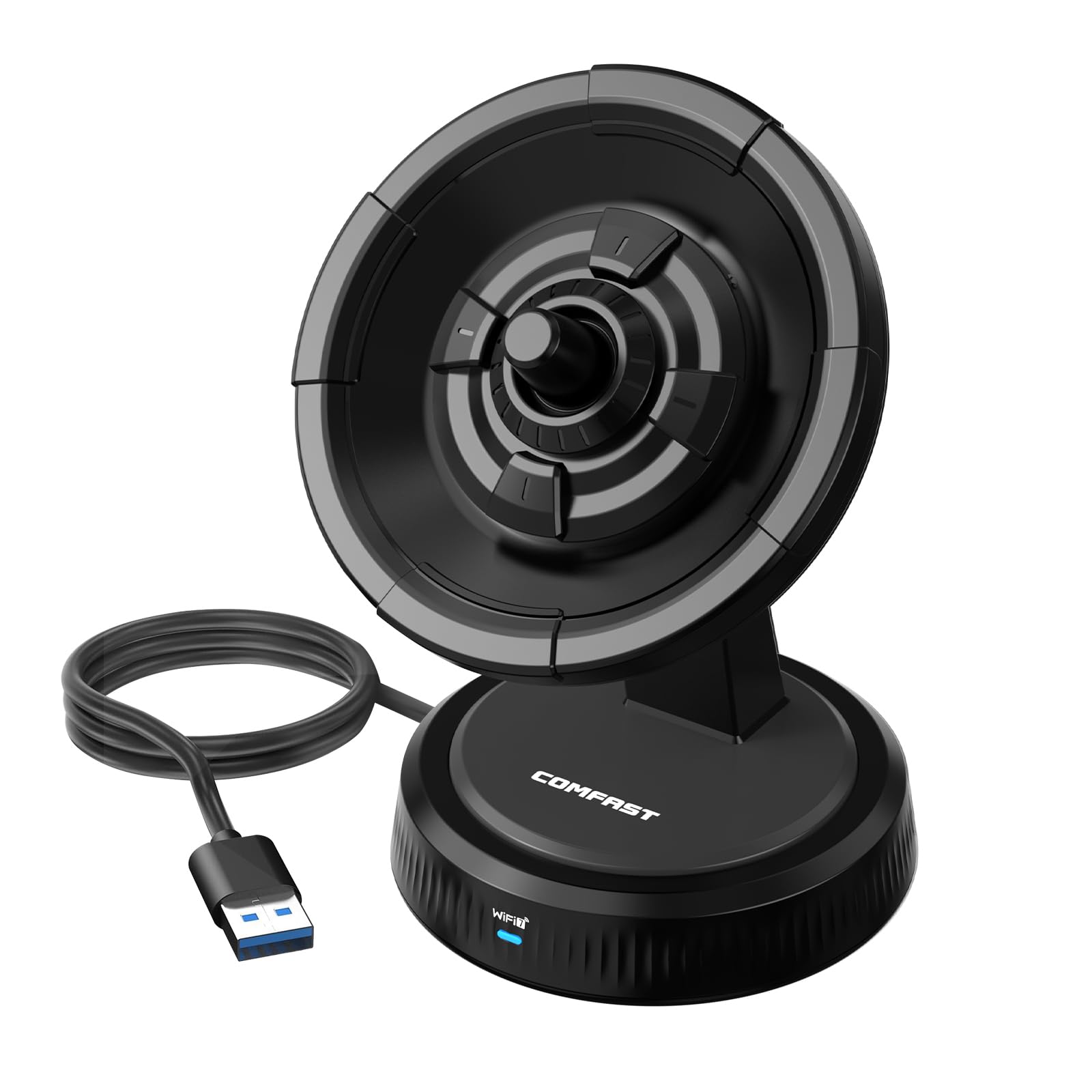 COMFAST Clé WiFi Puissante, WiFi7 BE6500 Mbps Tri-Bande Clé WiFi pour PC | avec Antenne intégrée, USB 3.0, OFDMA, MU-MIMO, WPA3, Compatible avec Windows 11/10