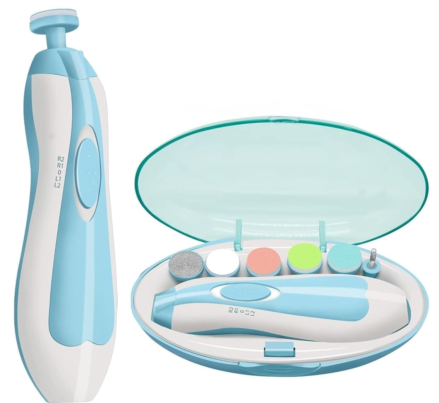 Baby Nail Trimmer New Born with Lights | Electric Baby Nail Cutter 0-6 Months with Multiple Filer Heads Adjustment | New Born Baby Products, Pack of 1 (Baby Nail 2025-26)